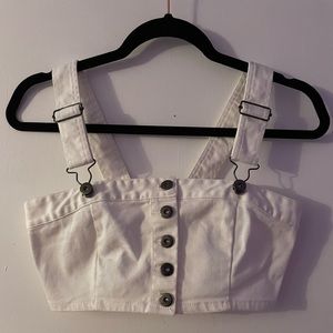 White button down crop top